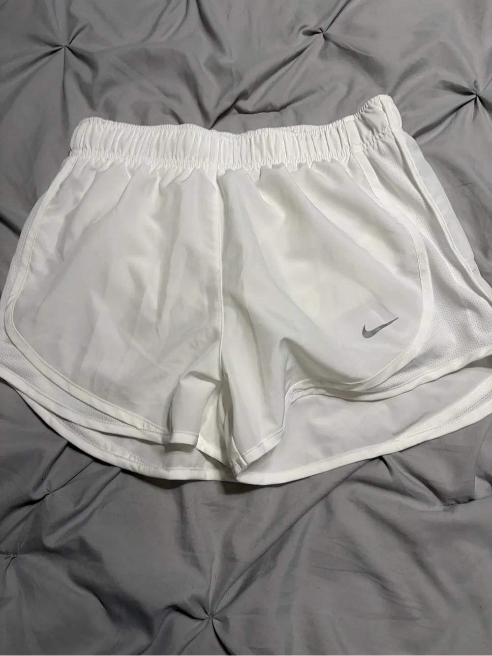 Nike White Women's Athletic Running Shorts with Mesh Panels